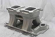 Edelbrock Tunnelram Aluminum Intake Manifold BEFORE Chrome-Like Metal Polishing and Buffing Services / Restoration Services