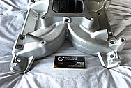 Edelbrock Aluminum V8 Engine Intake Manifold BEFORE Chrome-Like Metal Polishing and Buffing Services