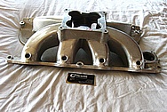 Rough Cast Aluminum V8 Intake Manifold BEFORE Chrome-Like Metal Polishing and Buffing Services / Restoration Services 