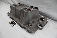 Edelbrock Aluminum Rough Cast V8 Engine Intake Manifold BEFORE Chrome-Like Metal Polishing and Buffing Services / Restoration Services