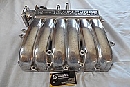 Mitsubishi 3000 GT Twin Turbo Aluminum Upper Intake Manifold BEFORE Chrome-Like Metal Polishing and Buffing Services / Restoration Services