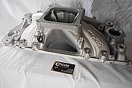 Aluminum Edelbrock Intake Manifold BEFORE Chrome-Like Metal Polishing and Buffing Services / Restoration Services