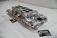 Edelbrock Aluminum Intake Manifold BEFORE Chrome-Like Metal Polishing and Buffing Services / Restoration Services