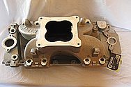Late Model 502 Chevy V8 Big Block Holly Aluminum Intake Manifold BEFORE Chrome-Like Metal Polishing and Buffing Services