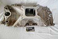 Weiand V8 Engine Aluminum Intake Manifold BEFORE Chrome-Like Metal Polishing and Buffing Services - Aluminum Polishing