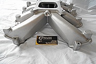 Aluminum V8 Engine Intake Manifold BEFORE Chrome-Like Metal Polishing - Aluminum Polishing Services