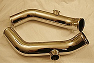 Custom Aluminum Intercooler Piping AFTER Chrome-Like Metal Polishing and Buffing Services