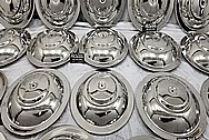 Stainless Steel Breather Lids AFTER Chrome-Like Metal Polishing and Buffing Services - Stainless Steel Polishing Services 