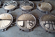 Stainless Steel Railroad Tank Car Lids - Tops AFTER Chrome-Like Metal Polishing - Stainless Steel Manufacturing Polishing / Production Polishing