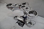 Aluminum Motorcycle Triple Tree Part BEFORE Chrome-Like Metal Polishing and Buffing Services / Restoration Services