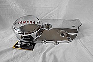 Yamaha Aluminum Engine Cover BEFORE Chrome-Like Metal Polishing and Buffing Services / Restoration Services
