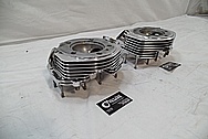 1967 Harley Davidson Aluminum Cylinder Heads AFTER Chrome-Like Metal Polishing and Buffing Services / Restoration Services