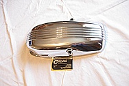 BMW Aluminum Motorcycle Cover BEFORE Chrome-Like Metal Polishing and Buffing Services plus Clearcoating Services 