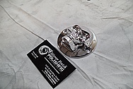 Custom Chopper Aluminum Skull Piece BEFORE Chrome-Like Metal Polishing and Buffing Services / Restoration Services