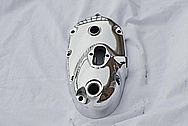 Triumph Motorcycle Aluminum Cover Piece AFTER Chrome-Like Metal Polishing and Buffing Services