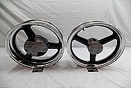 Aluminum Motorcycle Wheel Lips AFTER Chrome-Like Metal Polishing and Buffing Services / Restoration Services