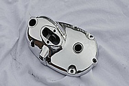 Triumph Motorcycle Aluminum Cover Piece AFTER Chrome-Like Metal Polishing and Buffing Services