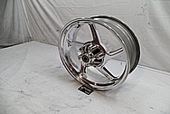 Aluminum 5 Blade Motorcycle Wheel AFTER Chrome-Like Metal Polishing 