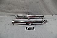 1974 Harley Davidson FLH Aluminum Front Fork Sliders AFTER Chrome-Like Metal Polishing and Buffing Services - Aluminum Polishing