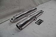 1974 Harley Davidson FLH Aluminum Front Fork Sliders AFTER Chrome-Like Metal Polishing and Buffing Services - Aluminum Polishing