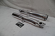 1974 Harley Davidson FLH Aluminum Front Fork Sliders AFTER Chrome-Like Metal Polishing and Buffing Services - Aluminum Polishing