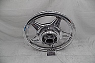 Aluminum Motorcycle Wheel AFTER Chrome-Like Metal Polishing - Aluminum Polishing Services