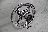 Aluminum Motorcycle Wheel AFTER Chrome-Like Metal Polishing - Aluminum Polishing Services