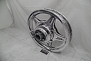 Aluminum Motorcycle Wheel AFTER Chrome-Like Metal Polishing - Aluminum Polishing Services
