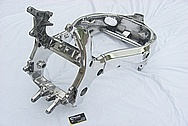 2006 Suzuki Hayabusa Aluminum Motorcycle Frame AFTER Chrome-Like Metal Polishing and Buffing Services
