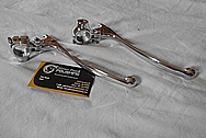 Aluminum Motorcycle Clutch and Brake Levers AFTER Chrome-Like Metal Polishing - Aluminum Polishing Services