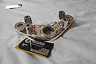 Aluminum Motorcycle Triple Tree AFTER Chrome-Like Metal Polishing - Aluminum Polishing Services