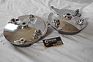 Aluminum Motorcycle Front and Rear Brake Hubs AFTER Chrome-Like Metal Polishing - Aluminum Polishing Services