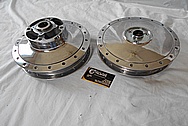 Aluminum Motorcycle Front and Rear Brake Hubs AFTER Chrome-Like Metal Polishing - Aluminum Polishing Services