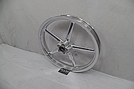 Harley Davidson Rocker Custom Aluminum Motorcycle Wheels AFTER Chrome-Like Metal Polishing - Aluminum Polishing Services