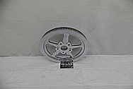 Harley Davidson Rocker Custom Aluminum Belt Drive Pulley AFTER Chrome-Like Metal Polishing - Aluminum Polishing Services