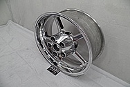 Aluminum Motorcycle Wheels AFTER Chrome-Like Metal Polishing - Aluminum Polishing Services