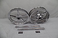 Aluminum Motorcycle Wheels AFTER Chrome-Like Metal Polishing - Aluminum Polishing Services