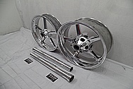 Aluminum Motorcycle Wheels AFTER Chrome-Like Metal Polishing - Aluminum Polishing Services