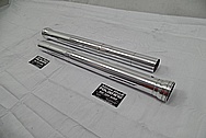 Aluminum Motorcycle Front Lower Fork Tubes AFTER Chrome-Like Metal Polishing - Aluminum Polishing Services