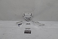 Aluminum Motorcycle Cover Piece / Emblem AFTER Chrome-Like Metal Polishing - Aluminum Polishing Services