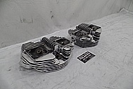 1969 Harley Davidson Pan Shovelhead Limited Edition Motorcycle Aluminum Cylinder Heads AFTER Chrome-Like Metal Polishing - Aluminum Polishing Services