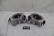 1969 Harley Davidson Pan Shovelhead Limited Edition Motorcycle Aluminum Cylinder Heads AFTER Chrome-Like Metal Polishing - Aluminum Polishing Services