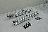 Harley Davidson Motorcycle Aluminum Lower Forks AFTER Chrome-Like Metal Polishing and Buffing Services / Restoration Services - Motorcycle Aluminum Polishing