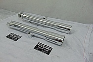 Harley Davidson Motorcycle Aluminum Lower Forks AFTER Chrome-Like Metal Polishing and Buffing Services / Restoration Services - Motorcycle Aluminum Polishing