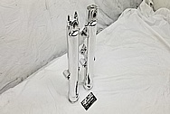 Harley Davidson Motorcycle Aluminum Lower Forks AFTER Chrome-Like Metal Polishing and Buffing Services / Restoration Services - Motorcycle Aluminum Polishing