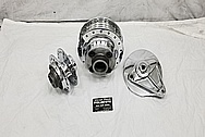 1970's Aluminum Motorcycle Hubs and Brake Parts AFTER Chrome-Like Metal Polishing - Aluminum Polishing Services