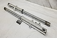 Motorcycle Aluminum Lower Forks AFTER Chrome-Like Metal Polishing and Buffing Services / Restoration Services - Aluminum Polishing