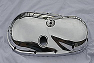 Triumph Motorcycle Aluminum Cover Piece AFTER Chrome-Like Metal Polishing and Buffing Services