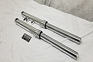 Triumph Bobber Motorcycle Aluminum Fork Legs AFTER Chrome-Like Metal Polishing and Buffing Services / Restoration Services - Aluminum Polishing