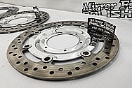 Aluminum and Steel Motorcycle Brake Rotors AFTER Chrome-Like Metal Polishing and Buffing Services / Restoration Services